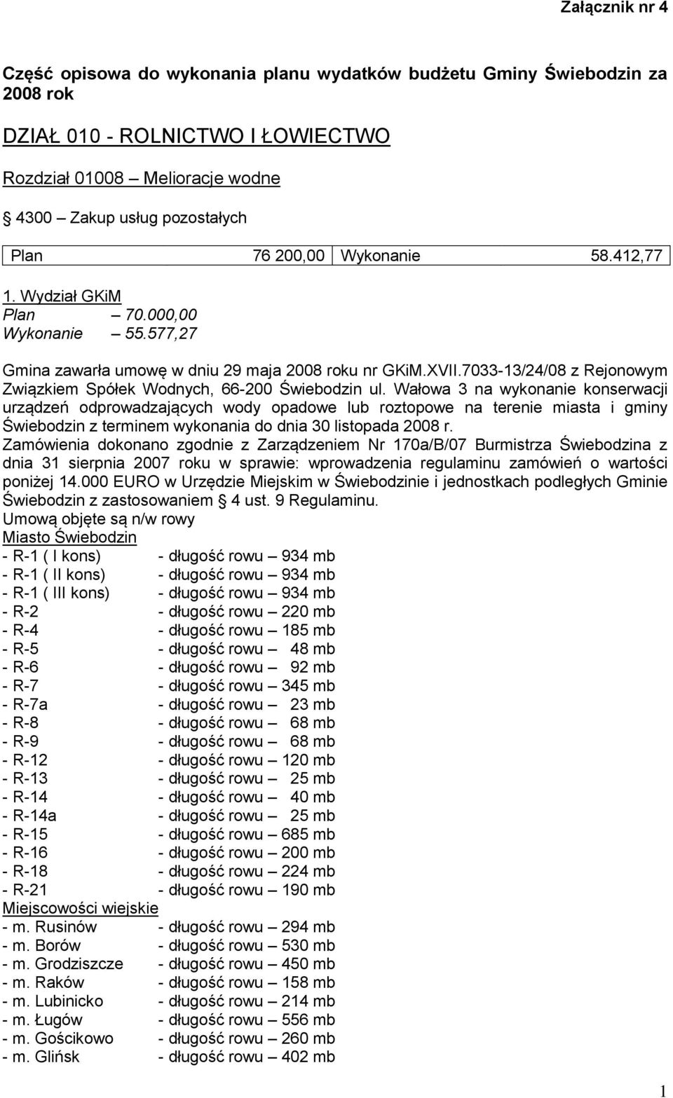 7033-13/24/08 z Rejonowym Związkiem Spółek Wodnych, 66-200 Świebodzin ul.