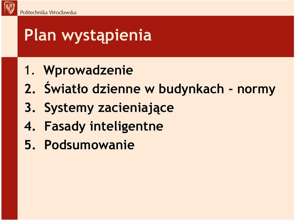 Światło dzienne w budynkach -