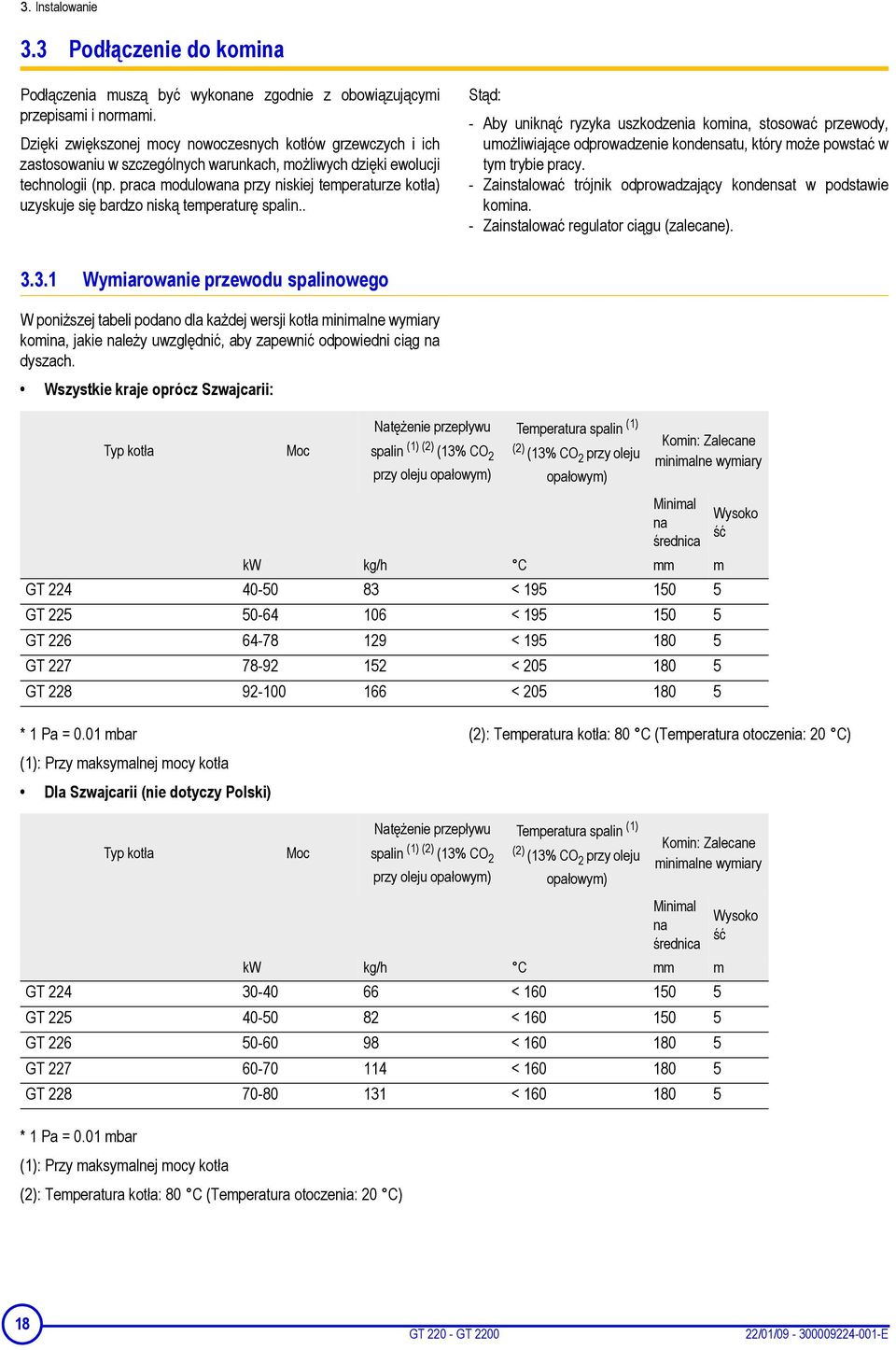 praca modulowana przy niskiej temperaturze kotła) uzyskuje się bardzo niską temperaturę spalin.