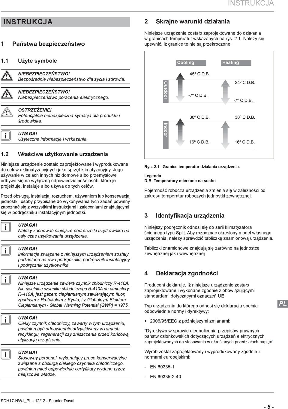 b Potencjlnie niebezpieczn sytucj dl produktu i środowisk. i UWAGA! Użyteczne informcje i wskzni. Outdoor Indoor 1.