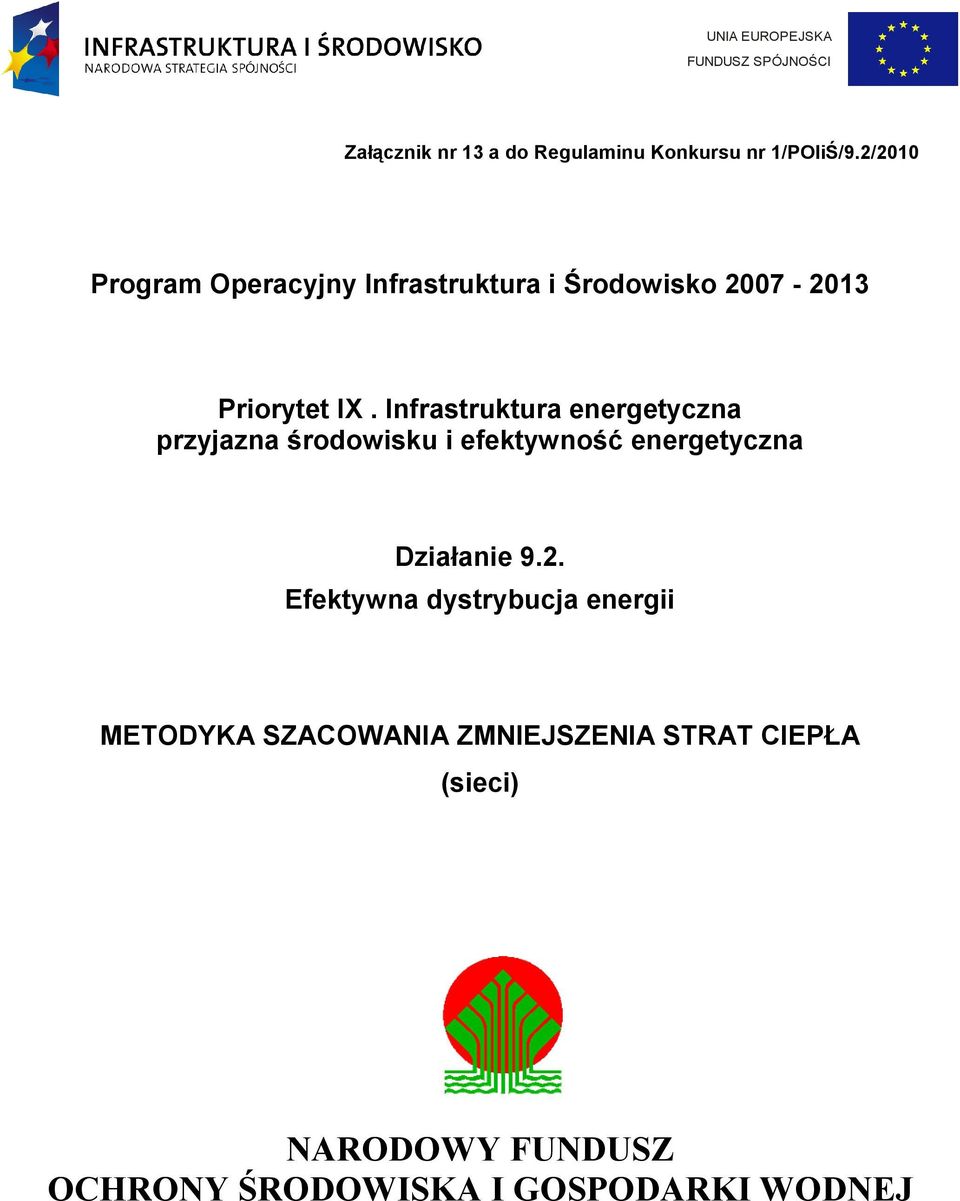 Infrastruktura energetyczna przyjazna środowisku i efektywność energetyczna Działanie 9.2.