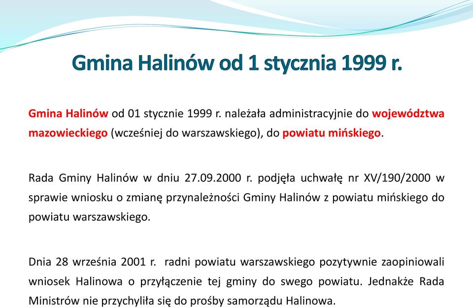 Rada Gminy Halinów w dniu 27.09.2000 r.
