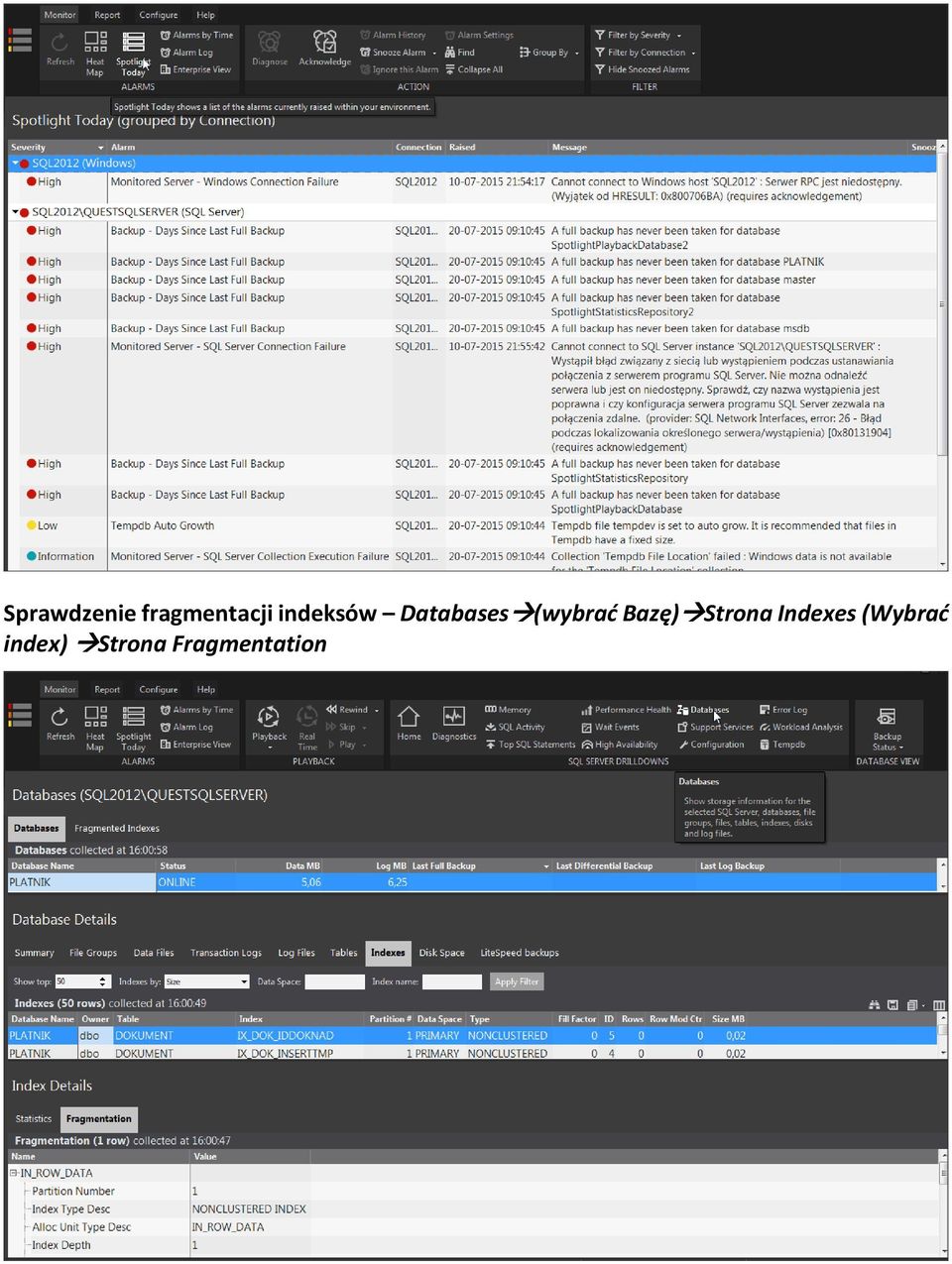 Bazę)Strona Indexes