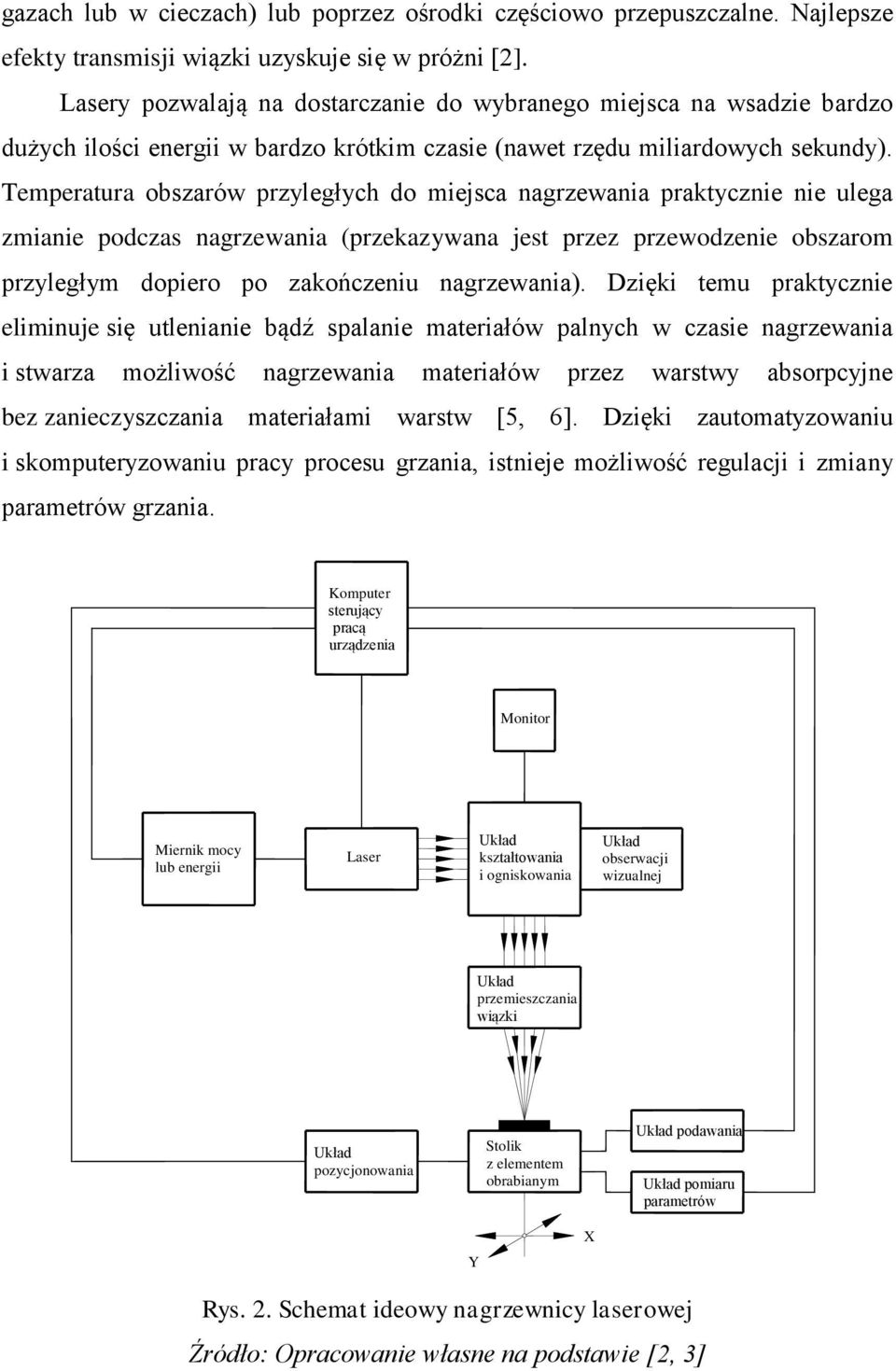 Temperatura obszarów przyległych do miejsca nagrzewania praktycznie nie ulega zmianie podczas nagrzewania (przekazywana jest przez przewodzenie obszarom przyległym dopiero po zakończeniu nagrzewania).