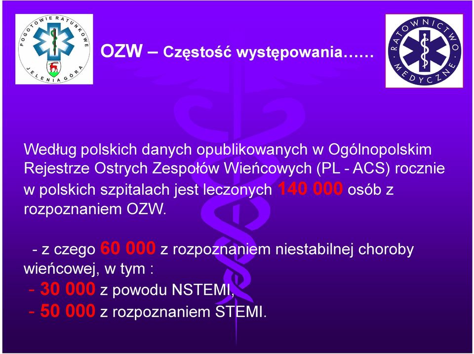 leczonych 140 000 osób z rozpoznaniem OZW.