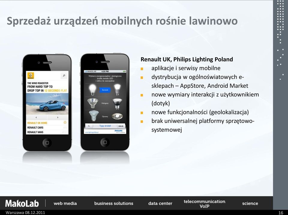 Android Market nowe wymiary interakcji z użytkownikiem (dotyk) nowe