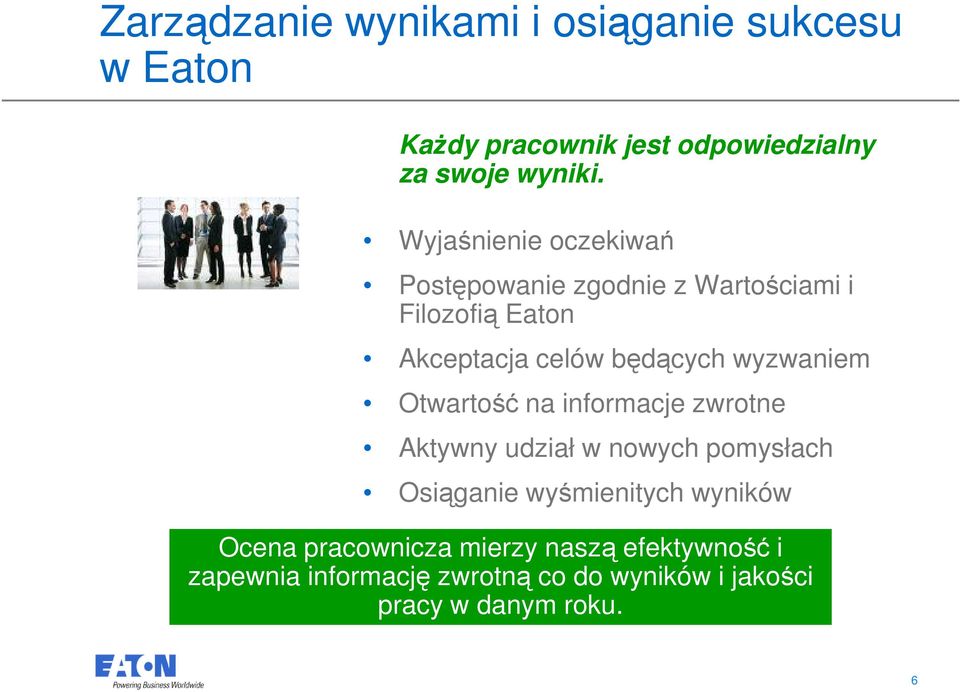 wyzwaniem Otwartość na informacje zwrotne Aktywny udział w nowych pomysłach Osiąganie wyśmienitych wyników