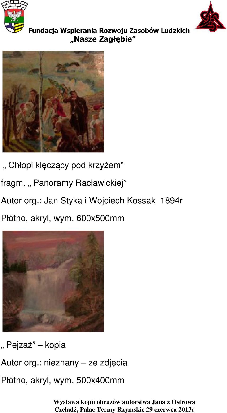 : Jan Styka i Wojciech Kossak 1894r Płótno, akryl,