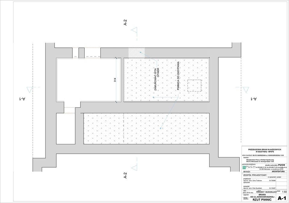 022/499-31-50, fax 022/499-72-28 studio@puch.pl 03-389 Warszawa, ul.jarzębinowa 30/32 BRANŻA: ARCHITEKTURA ZESPÓŁ PROJEKTOWY: nr uprawnień podpis projektował: mgr inż.