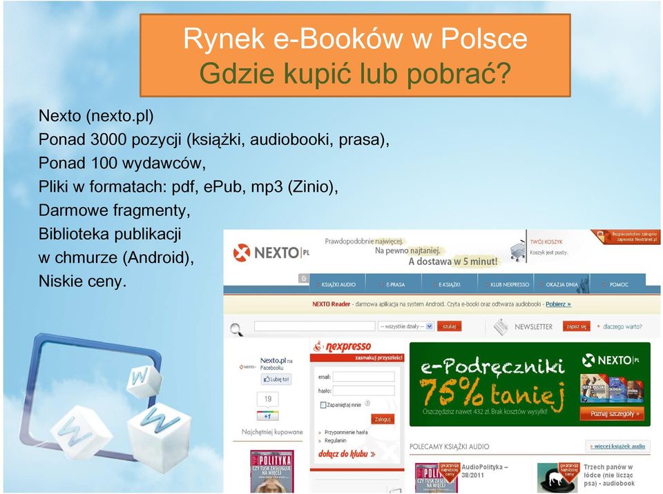 Ponad 3000 pozycji (ksią ki, audiobooki, prasa, Ponad 100