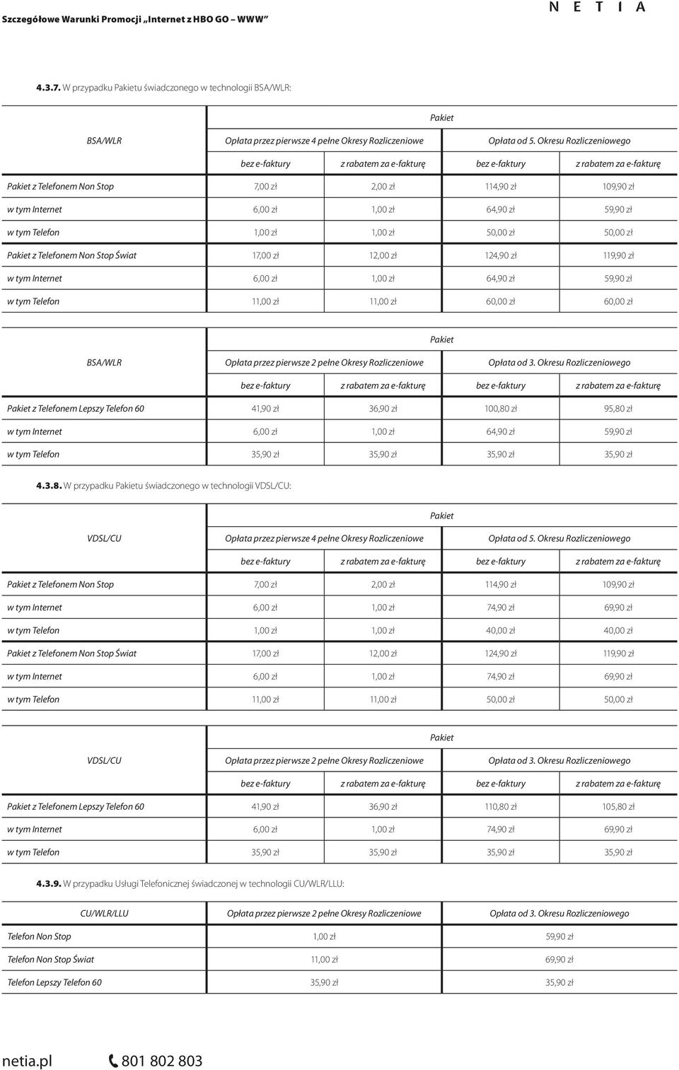 Telefon 11,00 zł 11,00 zł 60,00 zł 60,00 zł z Telefonem Lepszy Telefon 60 41,90 zł 36,90 zł 100,80