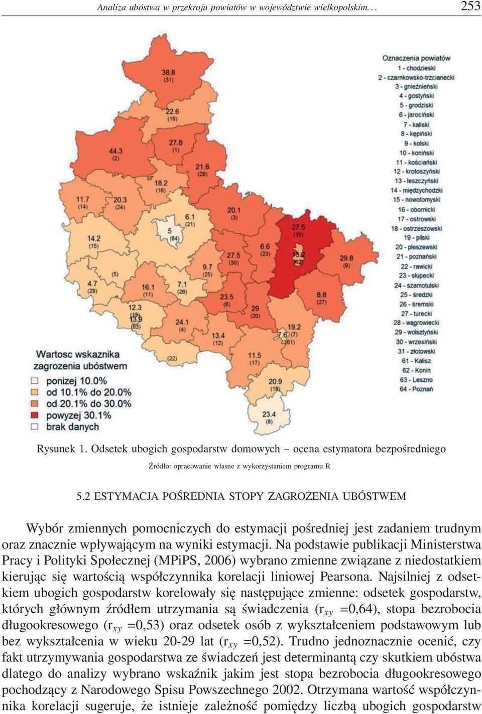 2 ESTYMACJA POŚREDNIA STOPY ZAGROŻENIA UBÓSTWEM Wybór zmiennych pomocniczych do estymacji pośredniej jest zadaniem trudnym oraz znacznie wpływającym na wyniki estymacji.