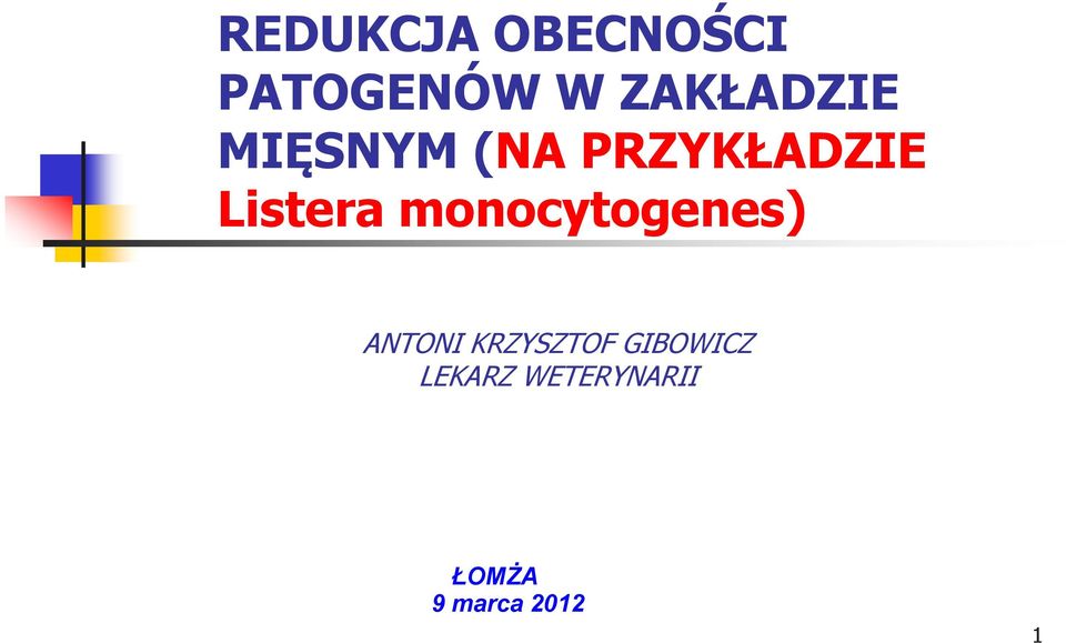 Listera monocytogenes) ANTONI