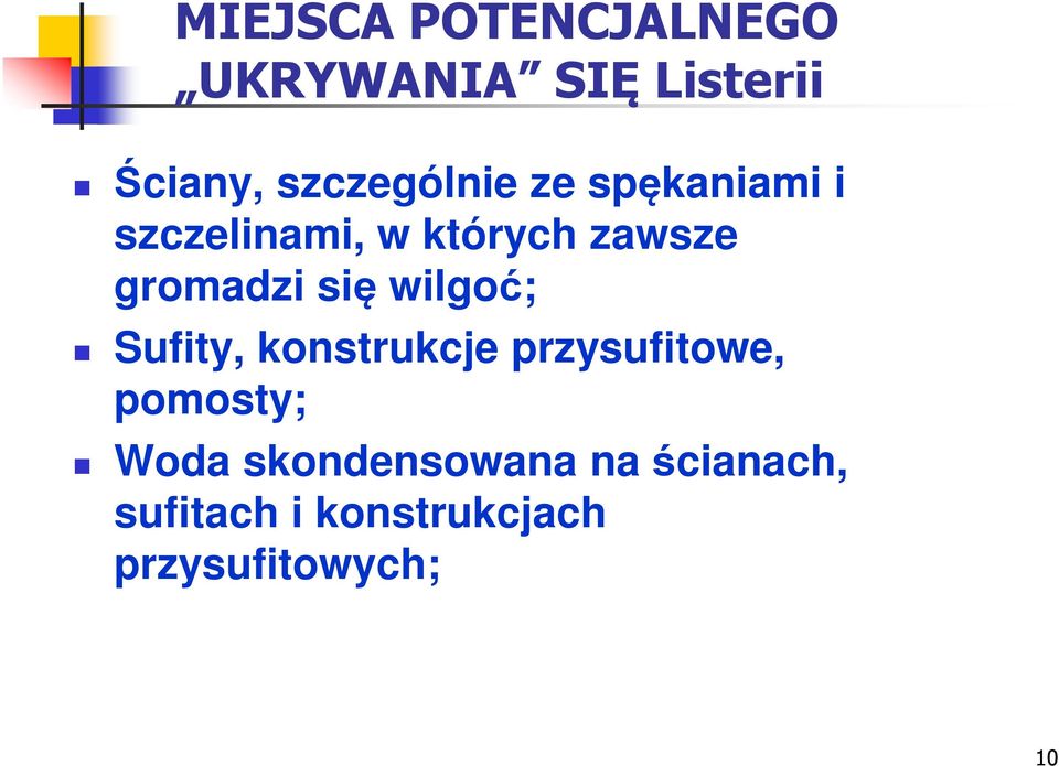 gromadzi się wilgoć; Sufity, konstrukcje przysufitowe,