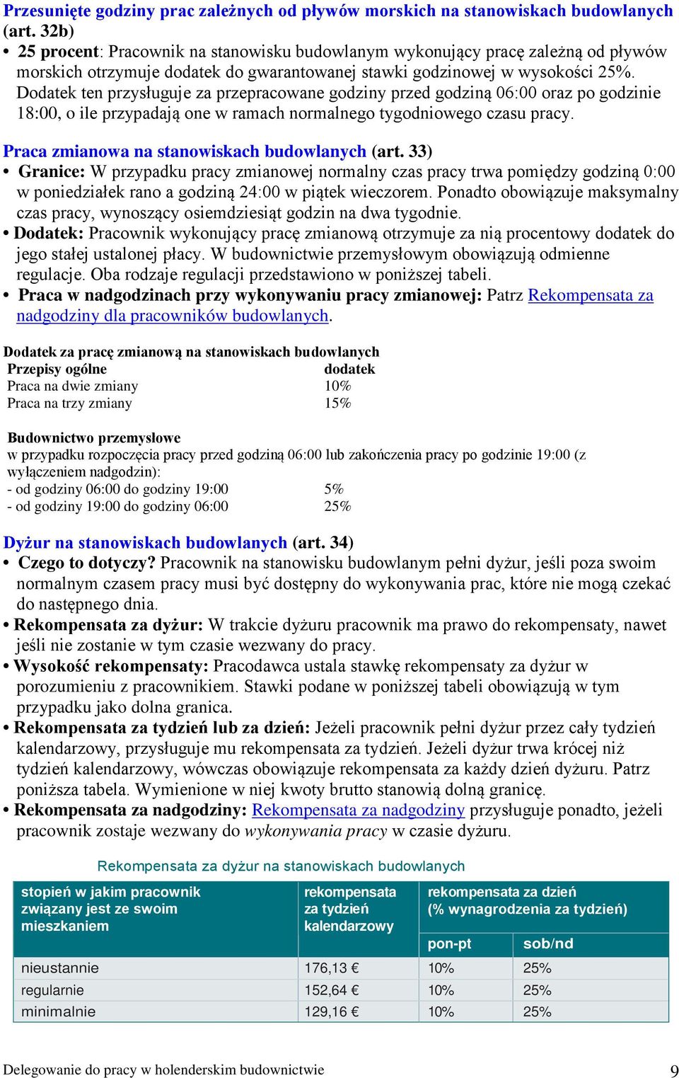 Dodatek ten przysługuje za przepracowane godziny przed godziną 06:00 oraz po godzinie 18:00, o ile przypadają one w ramach normalnego tygodniowego czasu pracy.