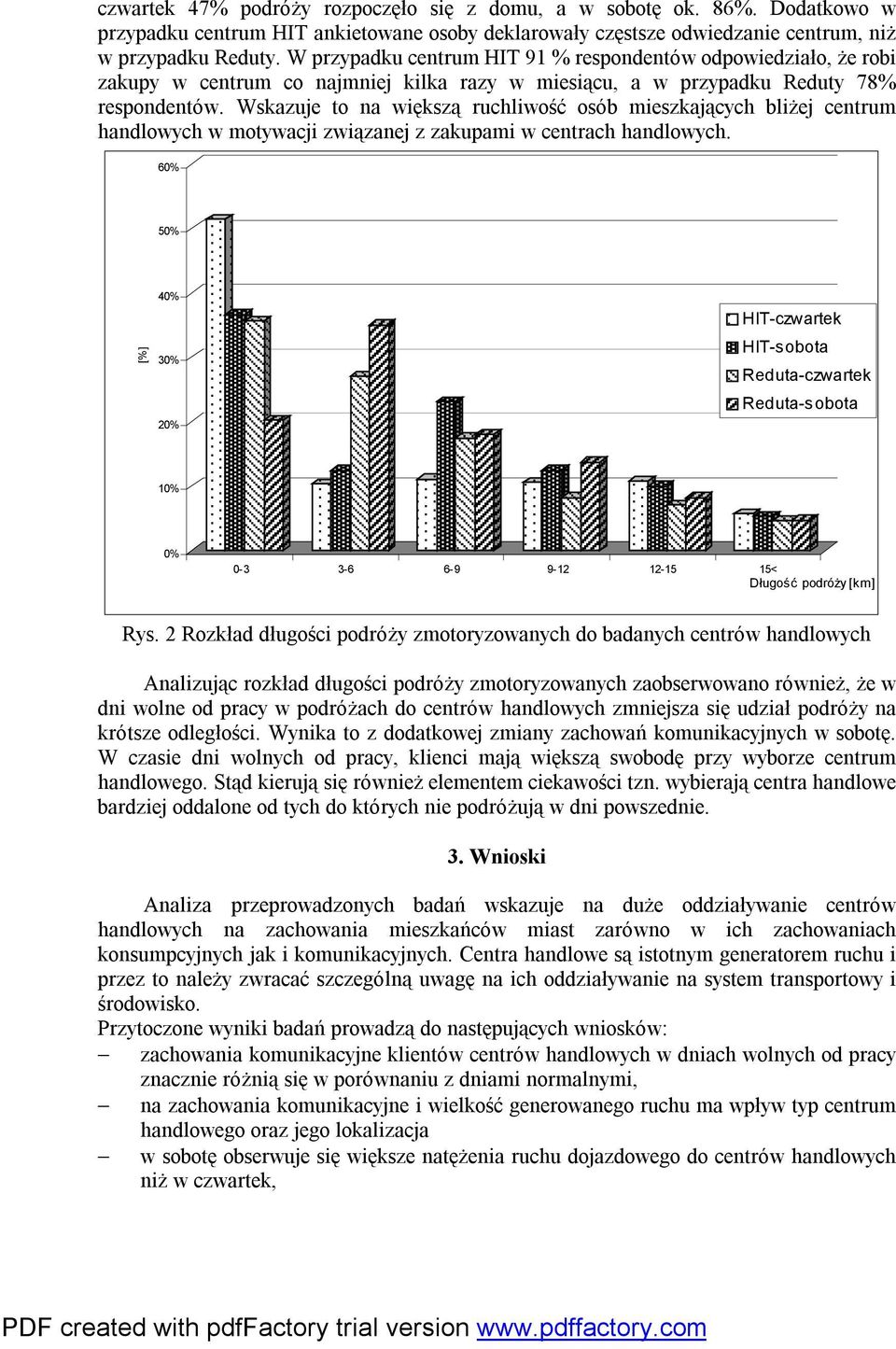 Wskazuje to na większą ruchliwość osób mieszkających bliżej centrum handlowych w motywacji związanej z zakupami w centrach handlowych.