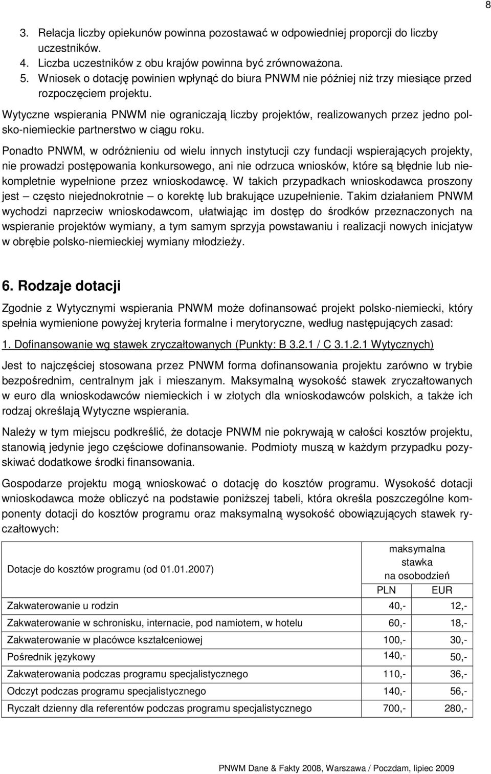 Wytyczne wspierania PNWM nie ograniczają liczby projektów, realizowanych przez jedno polsko-niemieckie partnerstwo w ciągu roku.