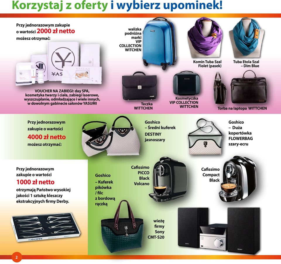 kosmetyka twarzy i ciała, zabiegi laserowe, wyszczuplanie, odmładzające i wiele innych, w dowolnym gabinecie salonów YASUMI Teczka WITTCHEN Kosmetyczka VIP COLLECTION WITTCHEN Torba na laptopa