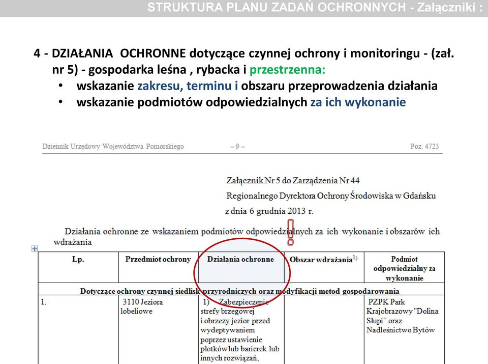 nr 5) - gospodarka leśna, rybacka i przestrzenna: wskazanie zakresu,