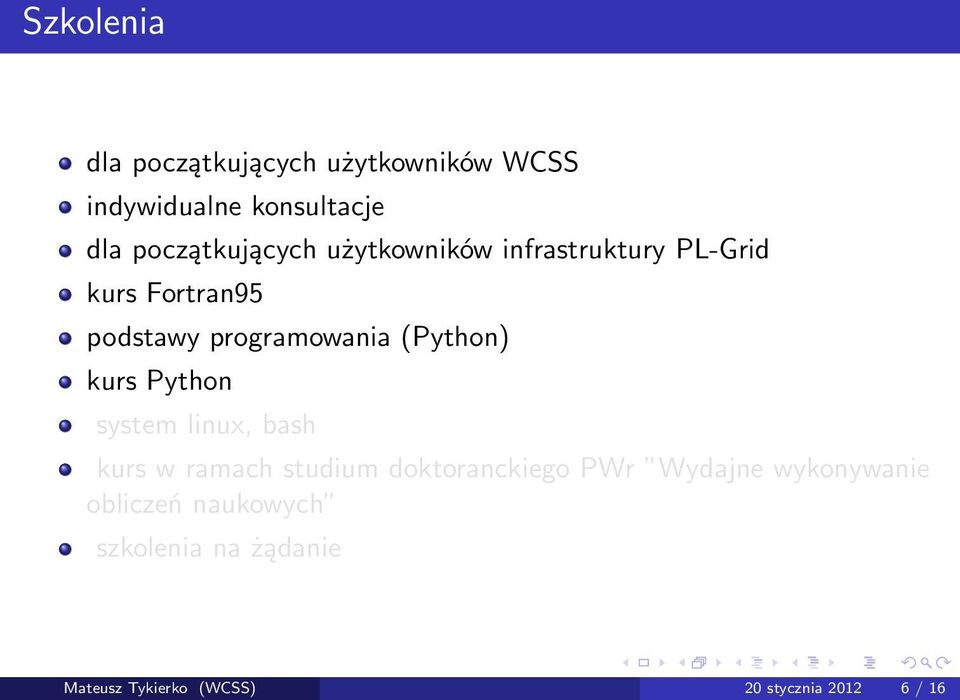 (Python) kurs Python system linux, bash kurs w ramach studium doktoranckiego PWr Wydajne