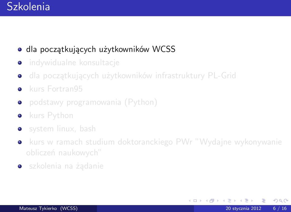 (Python) kurs Python system linux, bash kurs w ramach studium doktoranckiego PWr Wydajne