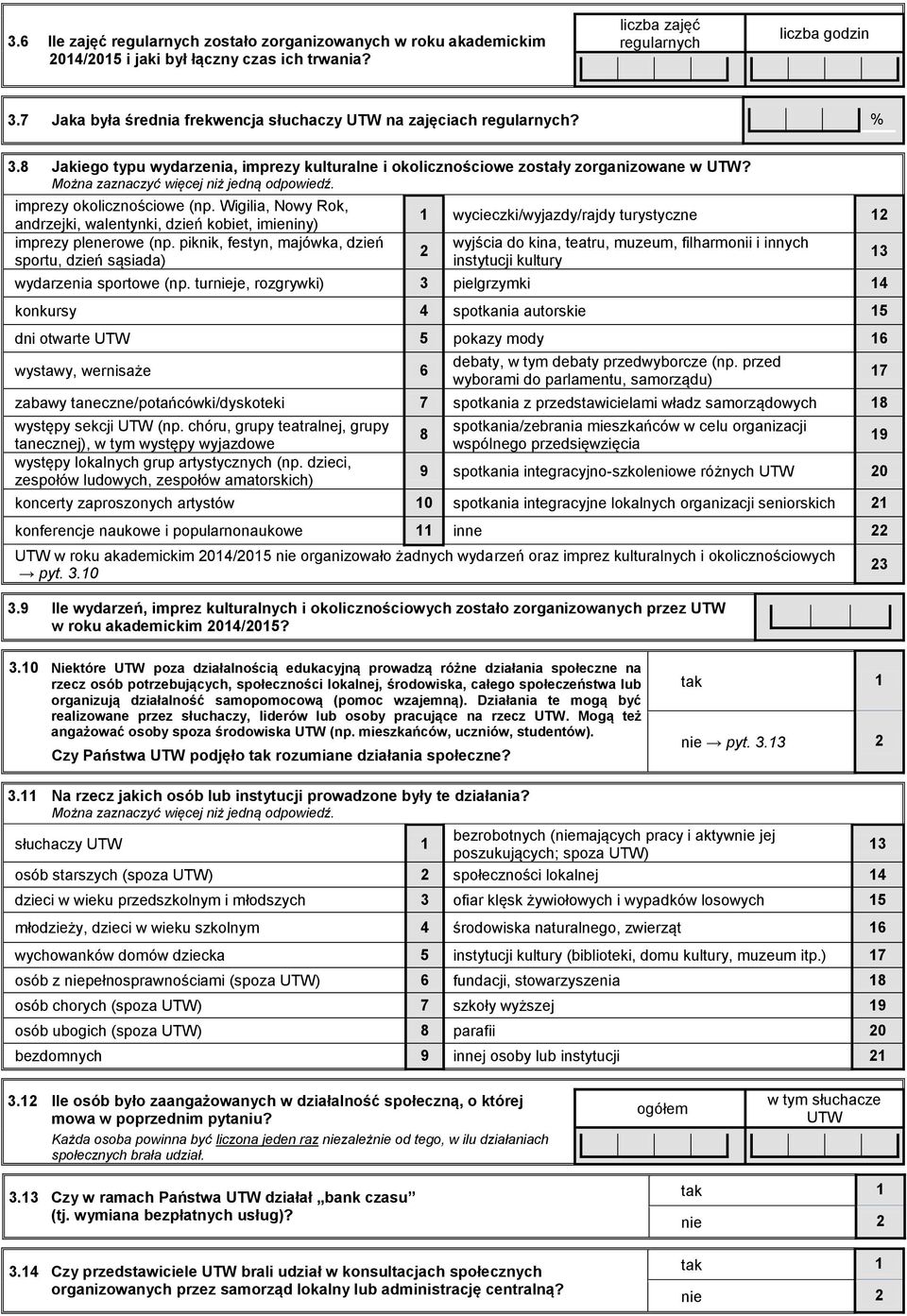 Wigilia, Nowy Rok, andrzejki, walentynki, dzień kobiet, imieniny) imprezy plenerowe (np.