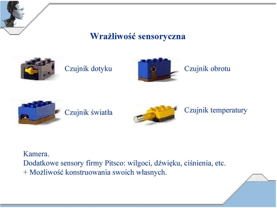 Dodatkowe sensory firmy Pitsco: wilgoci, dźwięku,