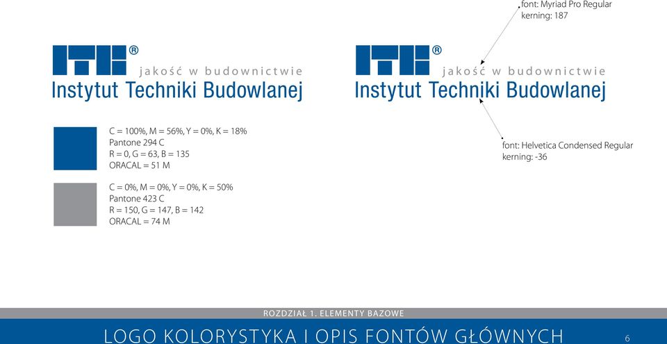 Condensed Regular kerning: -36 C = 0%, M = 0%, Y = 0%, K = 50% Pantone 423 C R = 150, G =