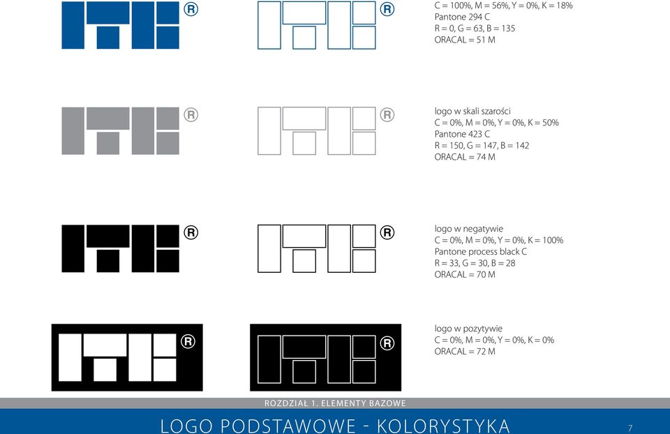 negatywie C = 0%, M = 0%, Y = 0%, K = 100% Pantone process black C R = 33, G = 30, B = 28 ORACAL = 70 M