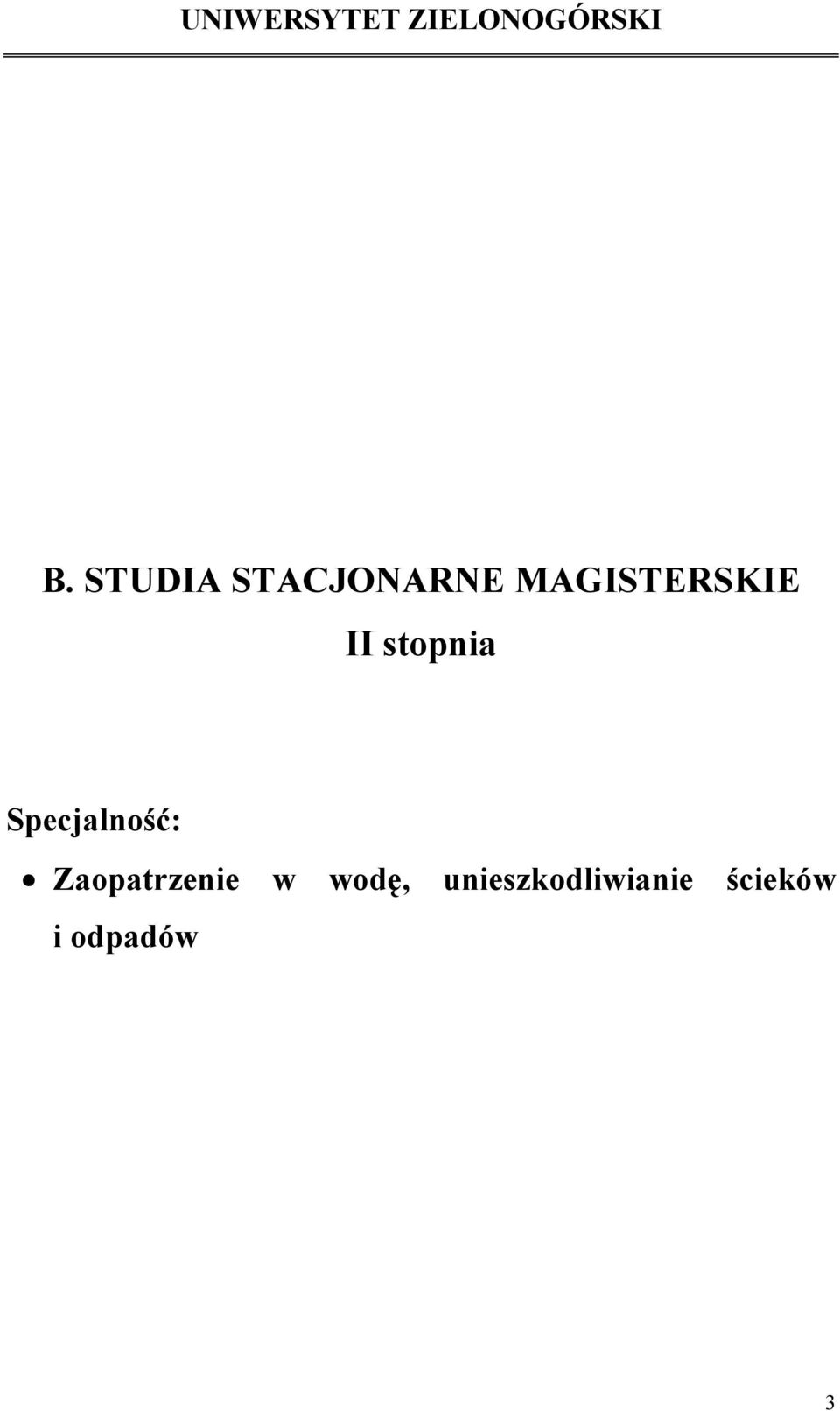 Specjalność: Zaopatrzenie w