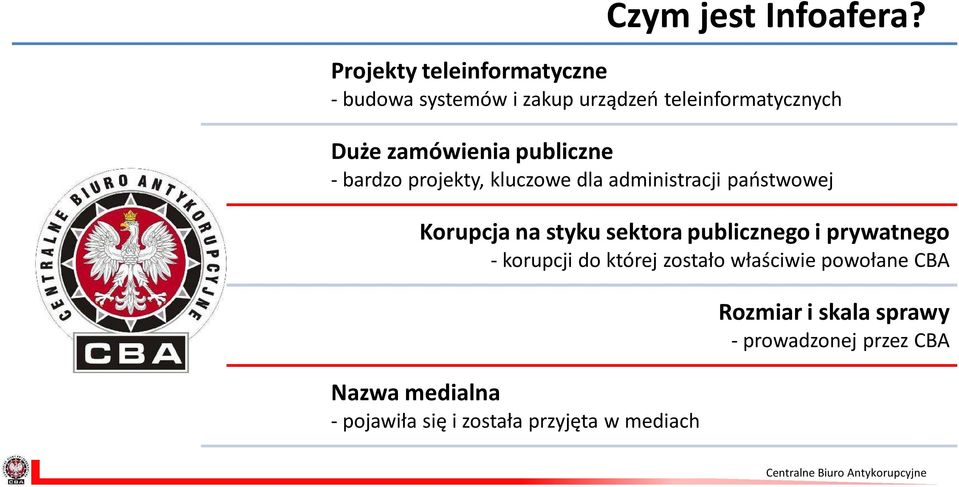 publiczne - bardzo projekty, kluczowe dla administracji państwowej Korupcja na styku sektora