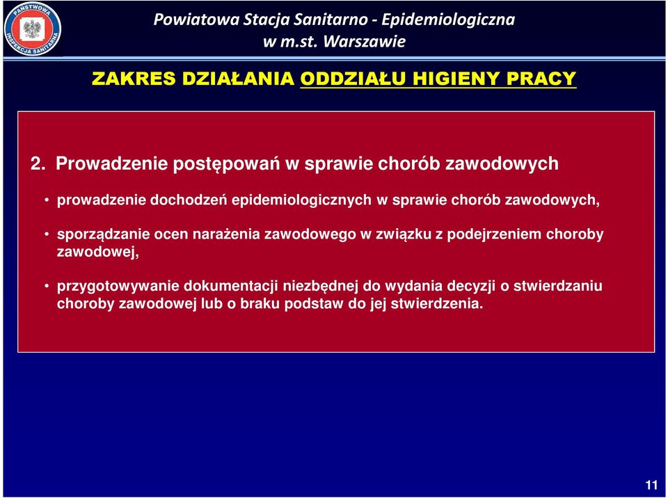 sprawie chorób zawodowych, sporządzanie ocen narażenia zawodowego w związku z podejrzeniem