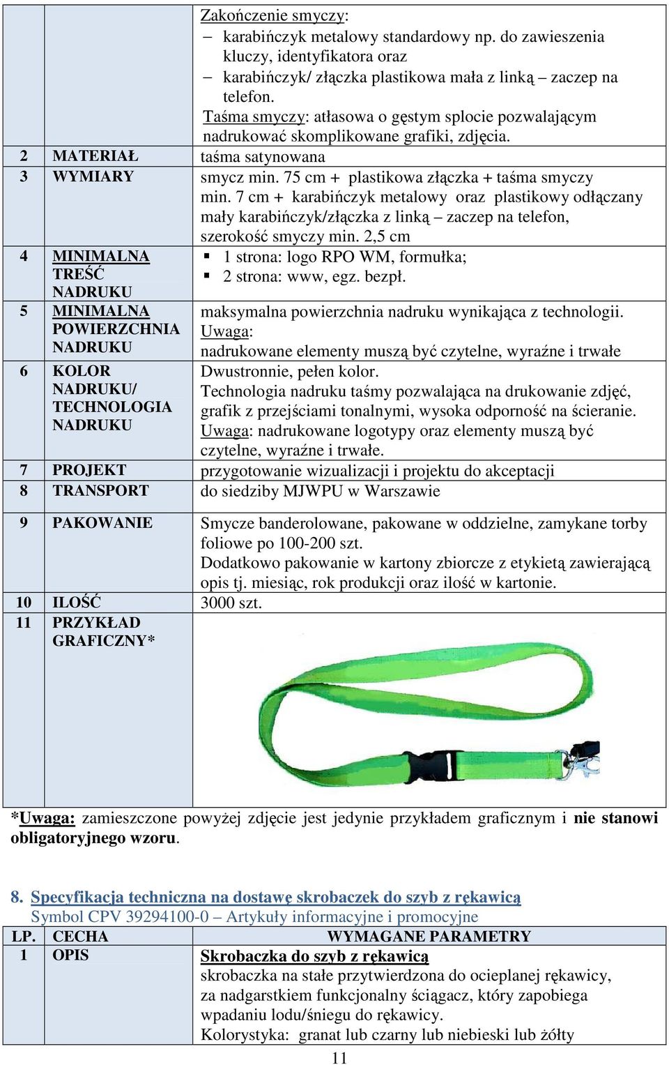 7 cm + karabińczyk metalowy oraz plastikowy odłączany mały karabińczyk/złączka z linką zaczep na telefon, szerokość smyczy min.