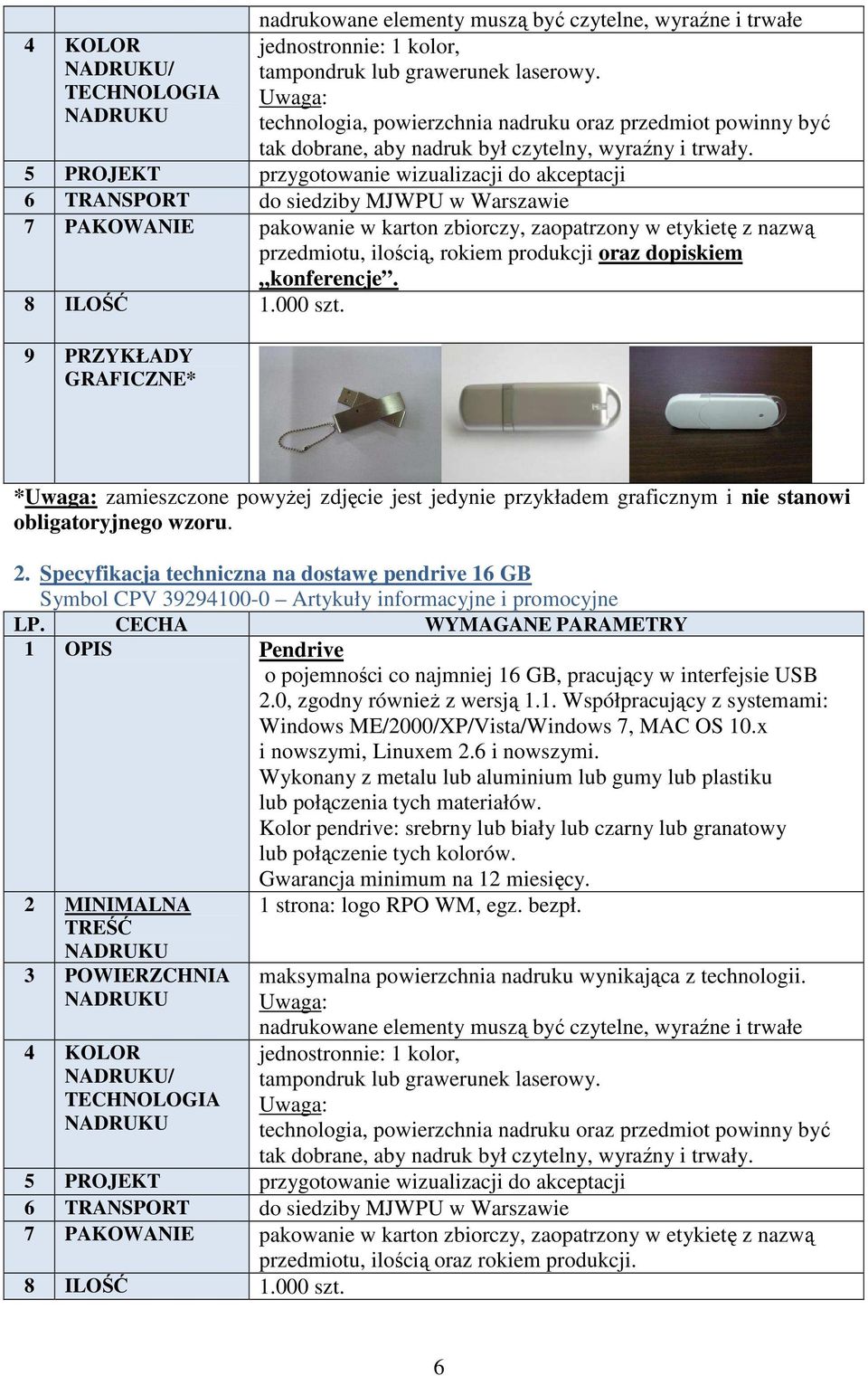 5 PROJEKT przygotowanie wizualizacji do akceptacji 6 TRANSPORT do siedziby MJWPU w Warszawie 7 PAKOWANIE pakowanie w karton zbiorczy, zaopatrzony w etykietę z nazwą przedmiotu, ilością, rokiem