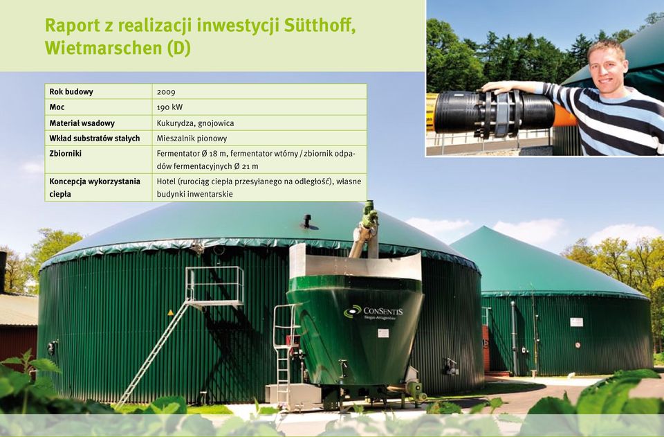 gnojowica Mieszalnik pionowy Fermentator Ø 18 m, fermentator wtórny / zbiornik odpadów