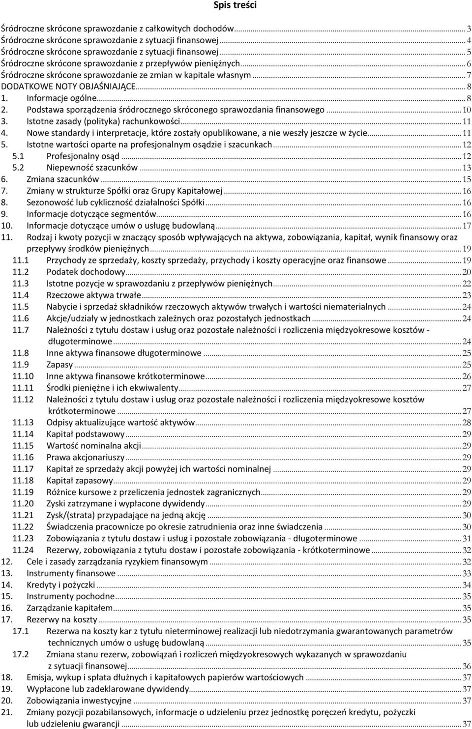 Podstawa sporządzenia śródrocznego skróconego sprawozdania finansowego... 10 3. Istotne zasady (polityka) rachunkowości... 11 4.