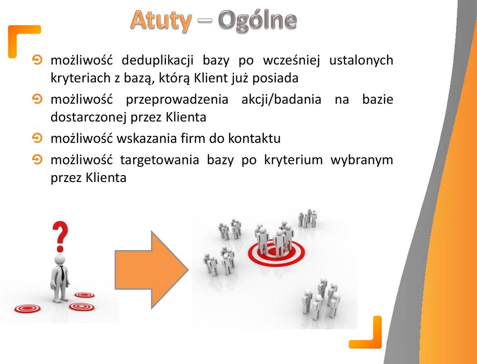 akcji/badania na bazie dostarczonej przez Klienta możliwość