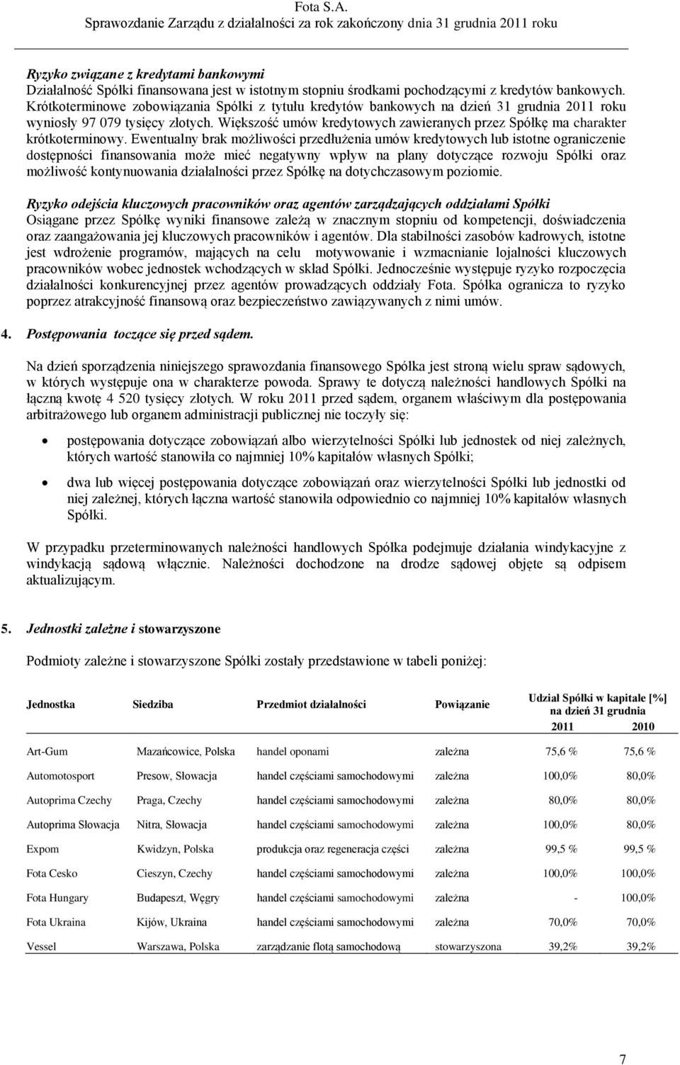 Większość umów kredytowych zawieranych przez Spółkę ma charakter krótkoterminowy.