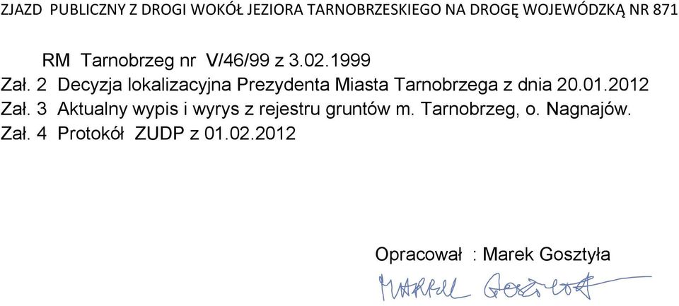 20.01.2012 Zał. 3 Aktualny wypis i wyrys z rejestru gruntów m.