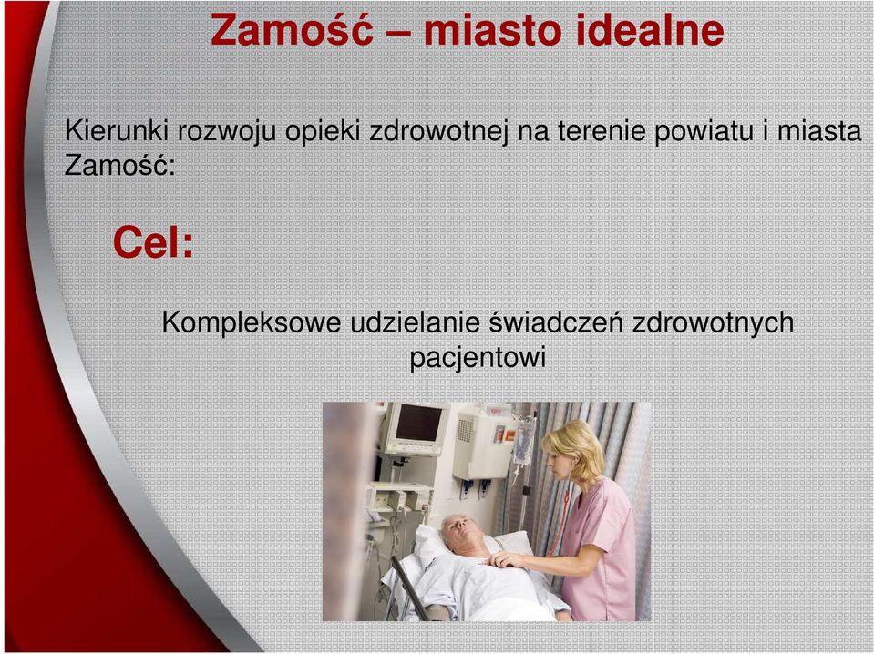 miasta Zamość: Cel: Kompleksowe