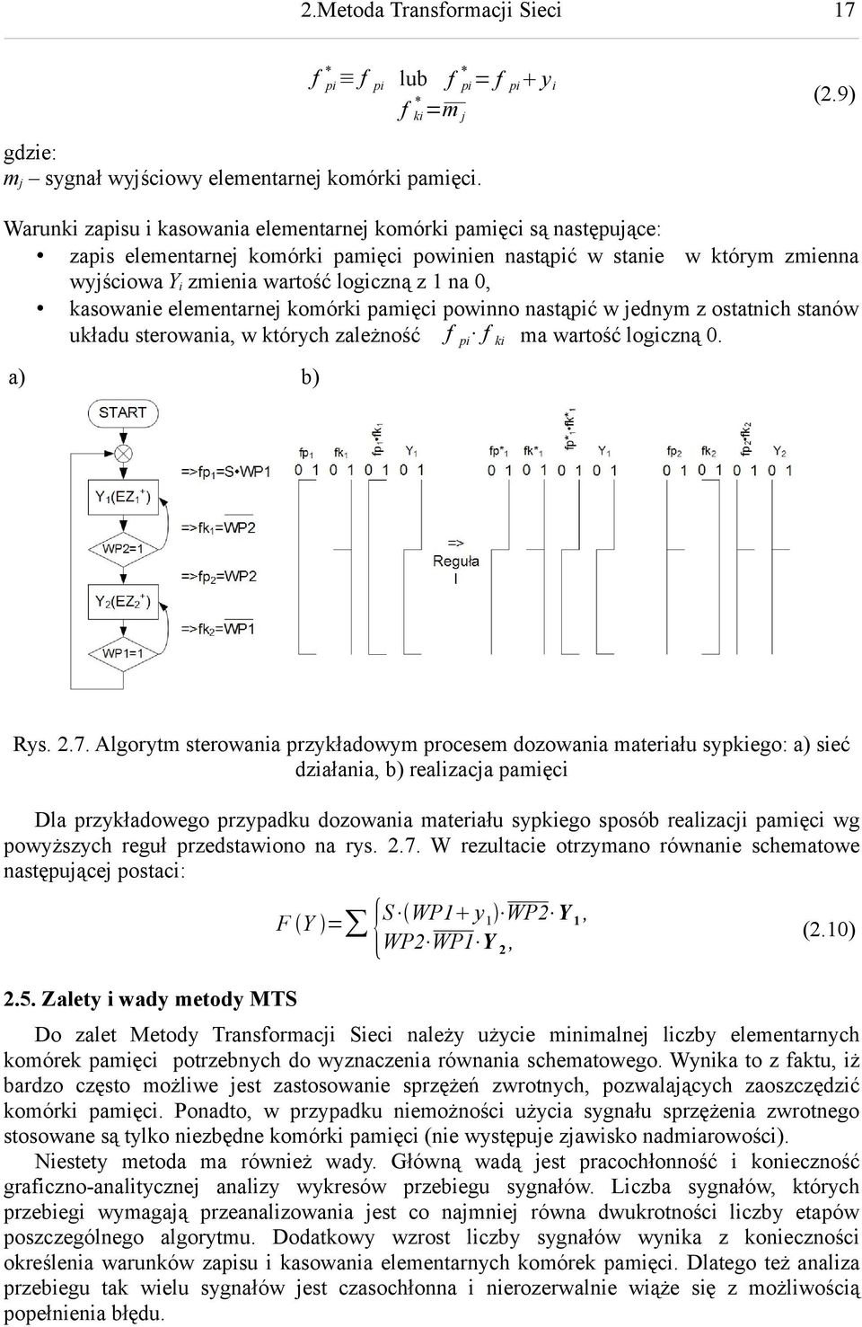 kasowanie elementarnej komórki pamięci powinno nastąpić w jednym z ostatnich stanów układu sterowania, w których zależność f pi f ki ma wartość logiczną 0. a) b) Rys. 2.7.
