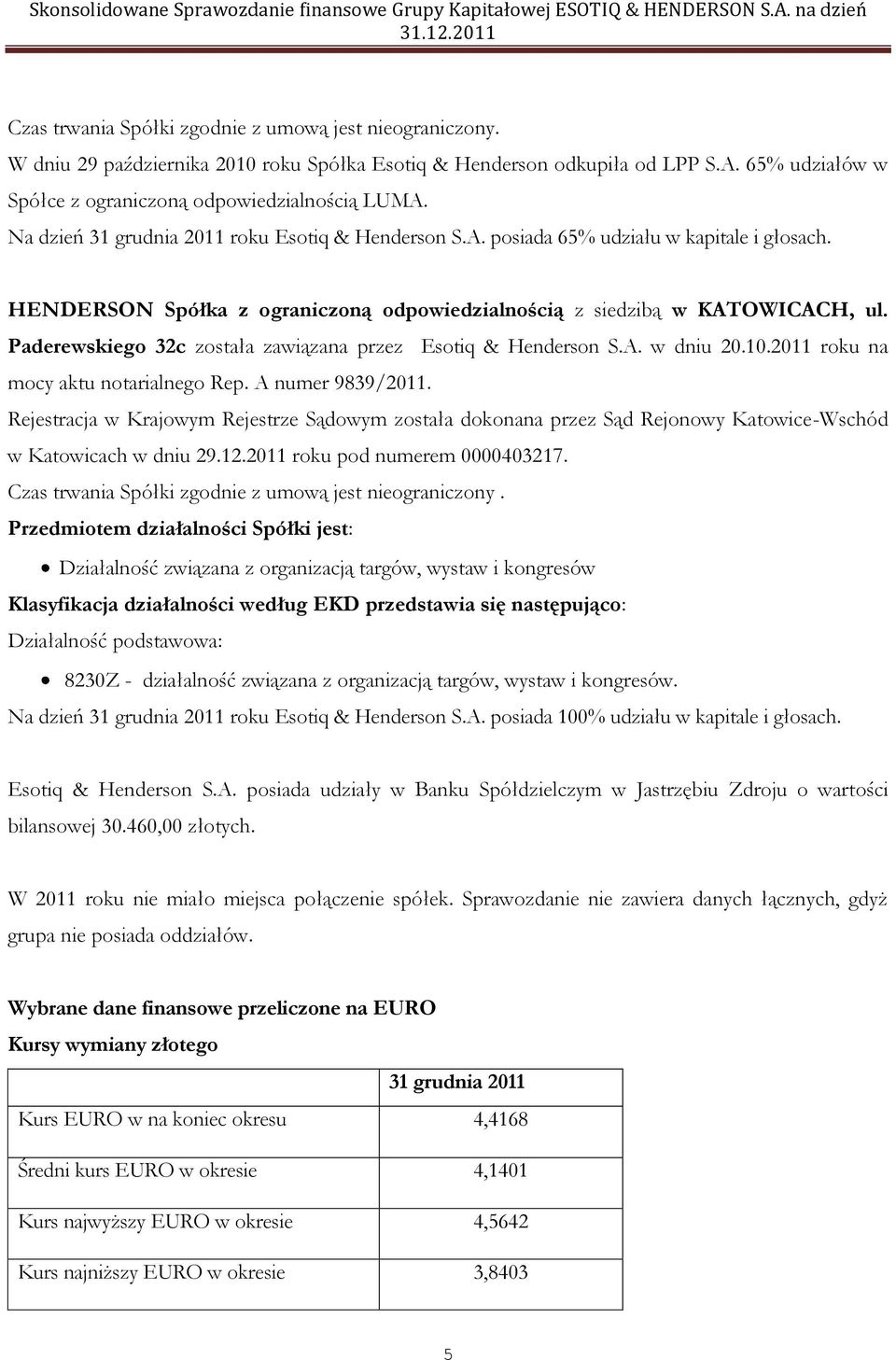 Paderewskiego 32c została zawiązana przez Esotiq & Henderson S.A. w dniu 20.10.2011 roku na mocy aktu notarialnego Rep. A numer 9839/2011.