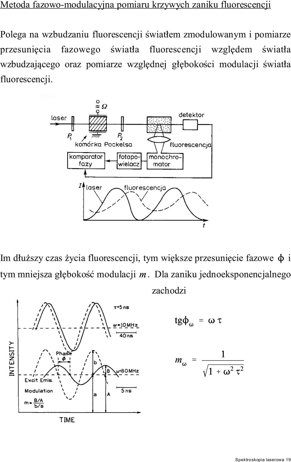 pomiarze wzgl dnej g boko ci modulacji wiat a fluorescencji.