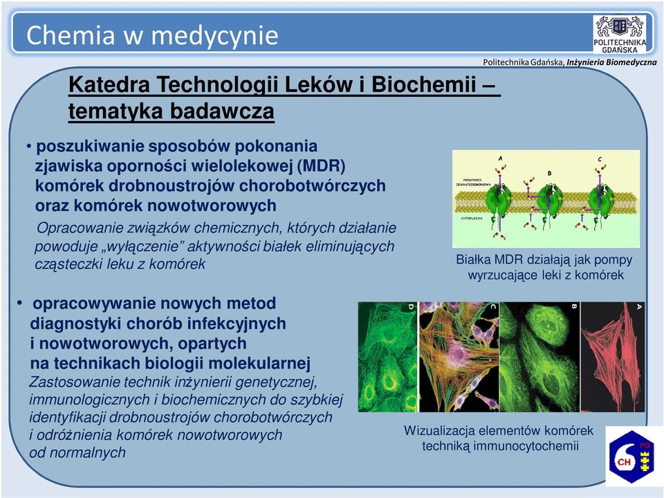 chorób infekcyjnych i nowotworowych, opartych na technikach biologii molekularnej Zastosowanie technik inżynierii genetycznej, immunologicznych i biochemicznych do szybkiej