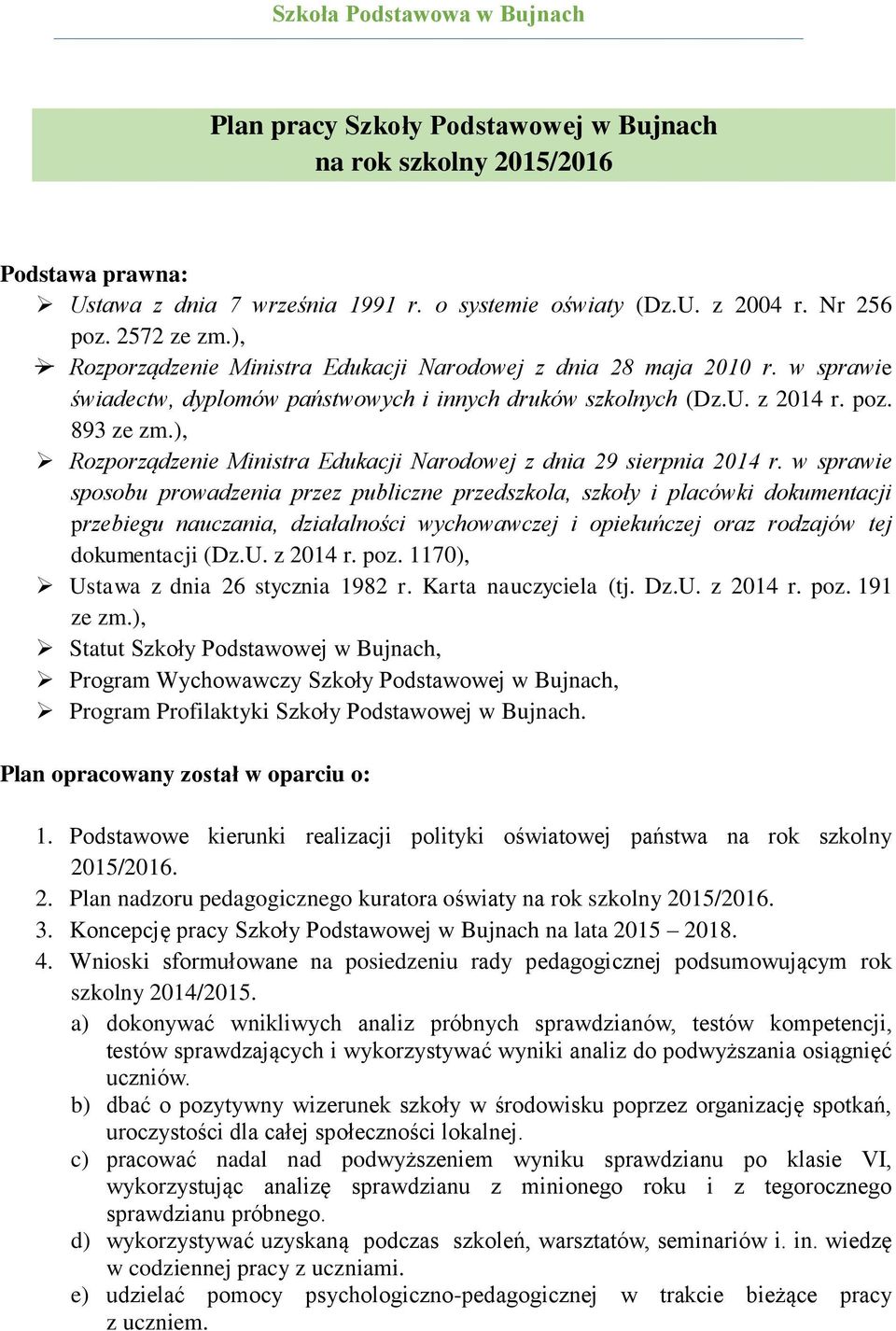 ), Rozporządzenie Ministra Edukacji Narodowej z dnia 29 sierpnia 2014 r.