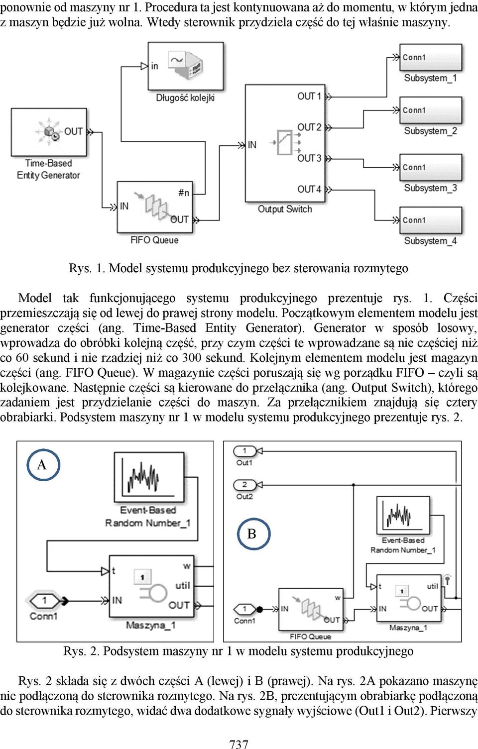 Generator w sposób losowy, wprowadza do obróbki kolejną część, przy czym części te wprowadzane są nie częściej niż co 60 sekund i nie rzadziej niż co 300 sekund.