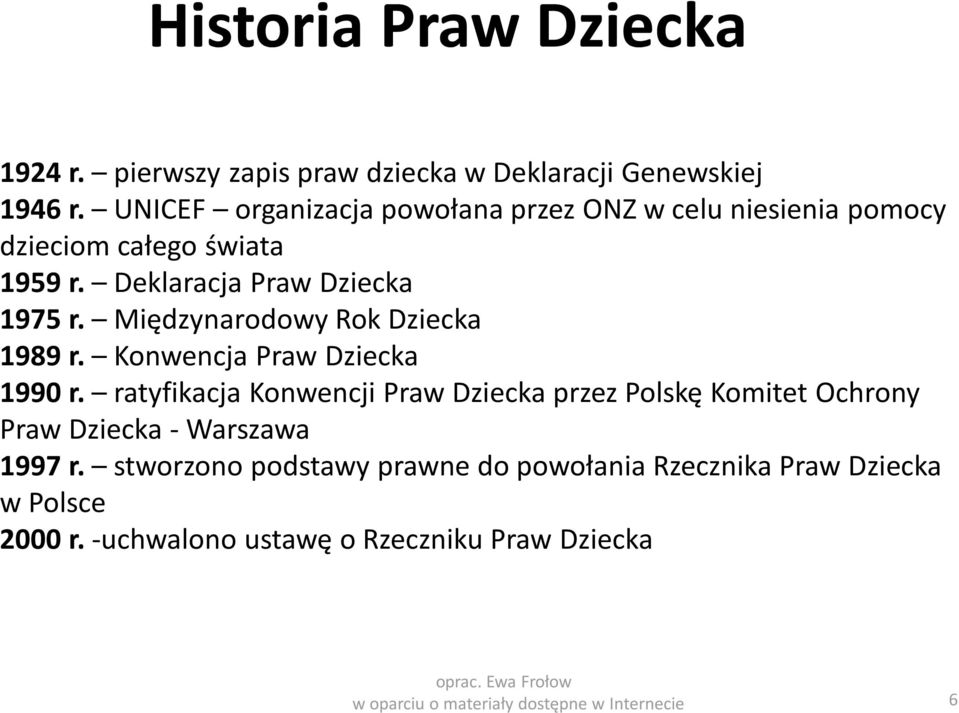 Międzynarodowy Rok Dziecka 1989 r. Konwencja Praw Dziecka 1990 r.