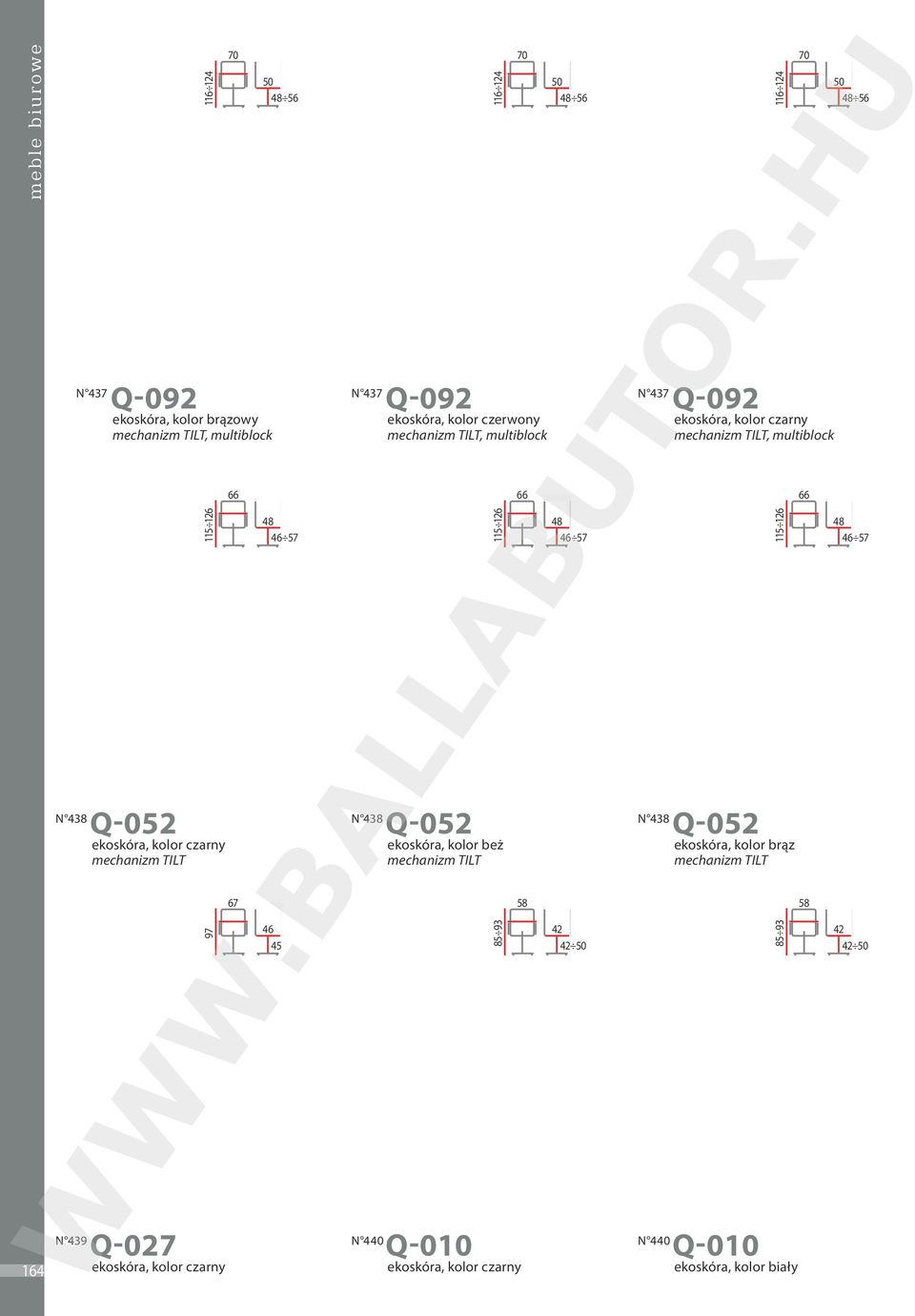 438 Q-0 ekoskóra, kolor beż 85 93 N 4 Q-010 70 58 56 46 57 42 42 116 124 N 437 Q-092, multiblock