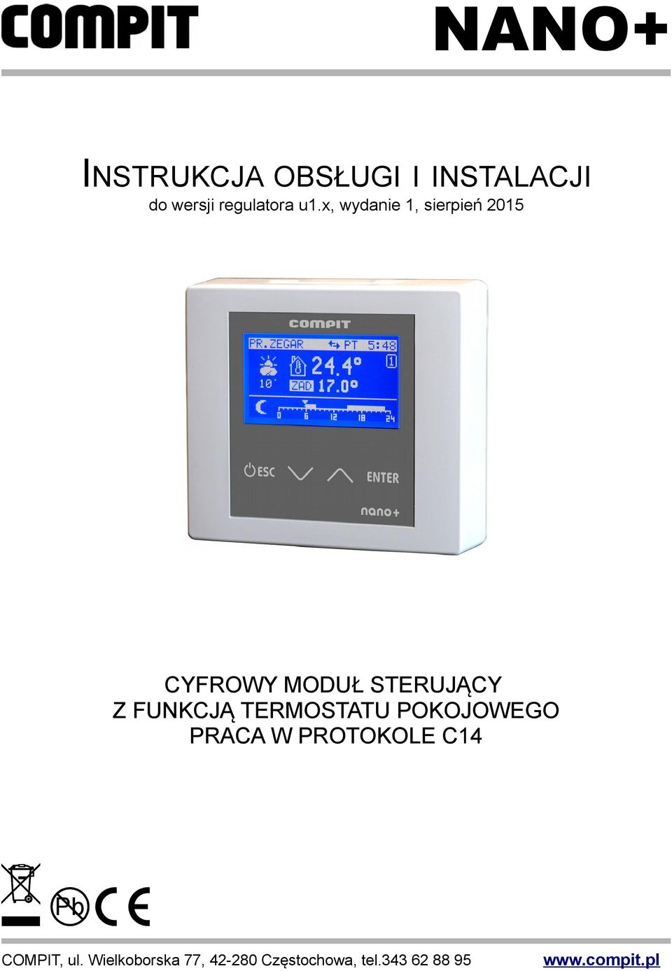 TERMOSTATU POKOJOWEGO PRACA W PROTOKOLE C14 Pb COMPIT, ul.