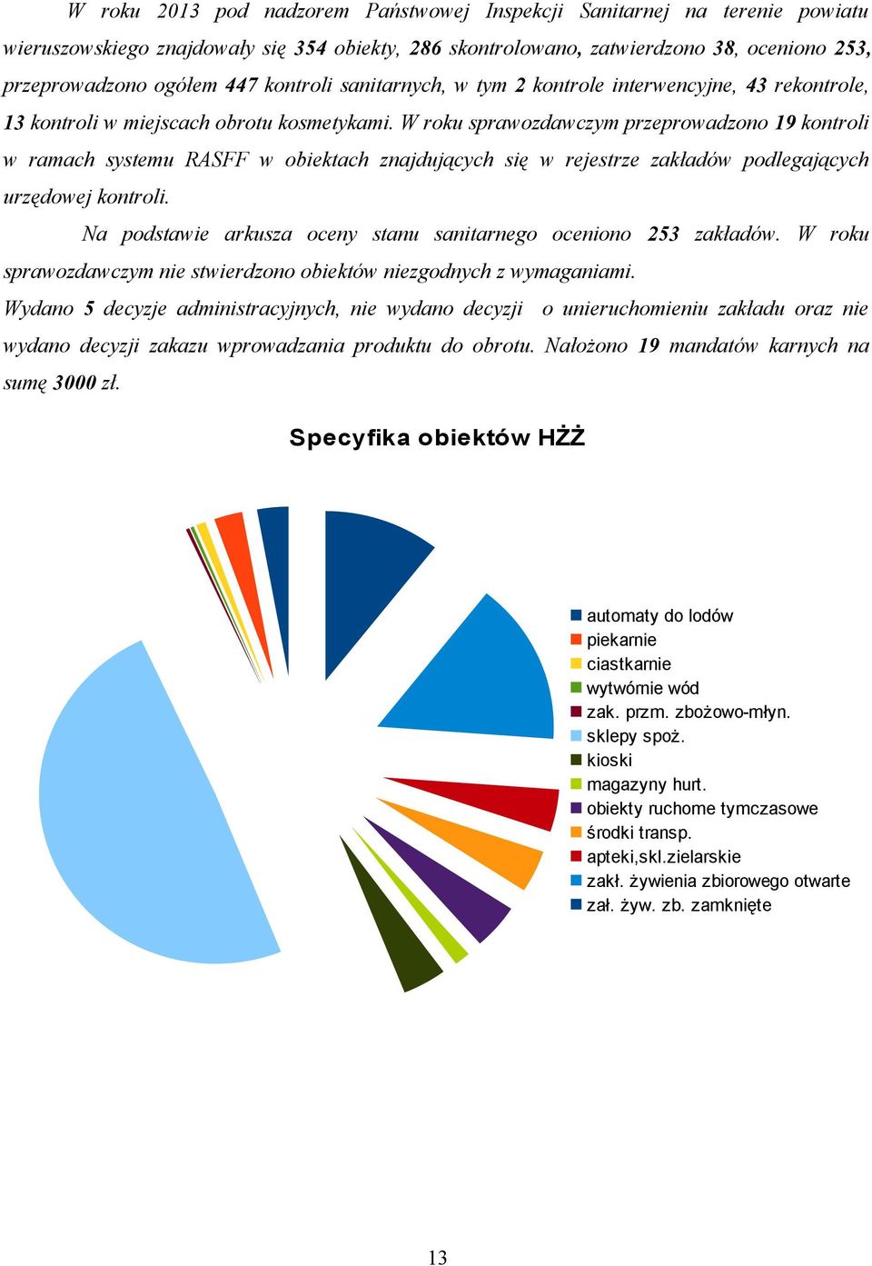 W roku sprawozdawczym przeprowadzono 19 kontroli w ramach systemu RASFF w obiektach znajdujących się w rejestrze zakładów podlegających urzędowej kontroli.